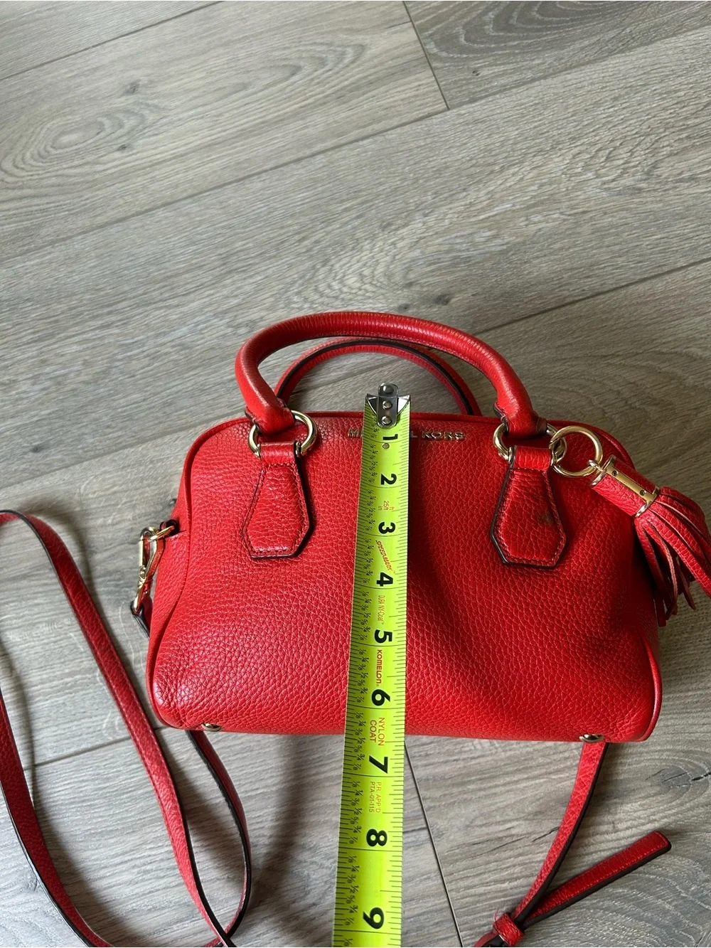 Michael Kors Red Leather Bedford Satchel